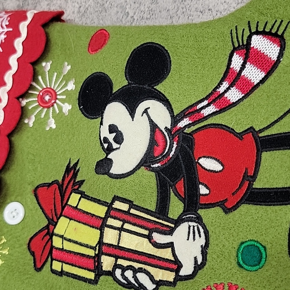 Mickey Mouse Stocking Green Felt Disney Store Retired Embroidered Christmas - Picture 5 of 7